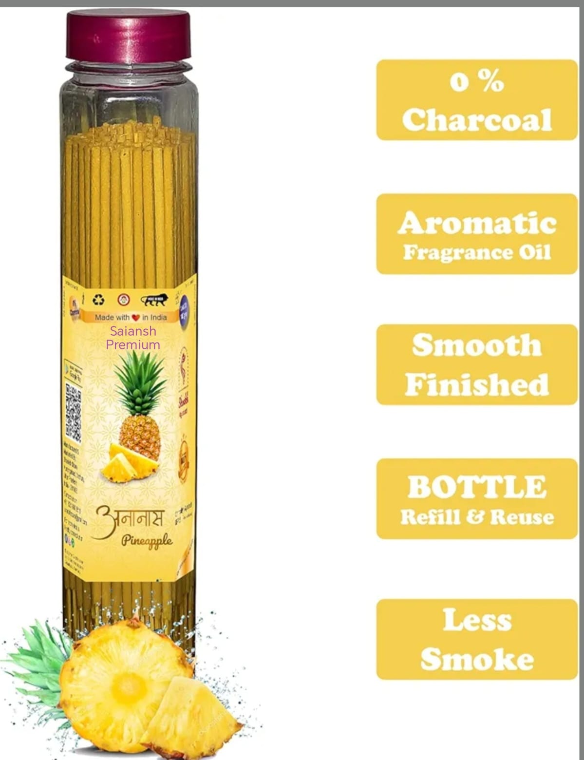 Saiansh Premium Agarbatti – Pineapple Flavour (Incense Stick) 500gm